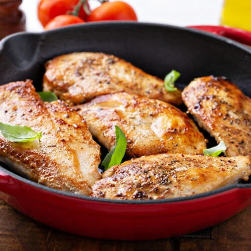 Pan Seared Chicken Recipe with White Wine Herb Sauce 2 Pan Seared Chicken Recipe in a white wine sauce from Gabe's Recipes